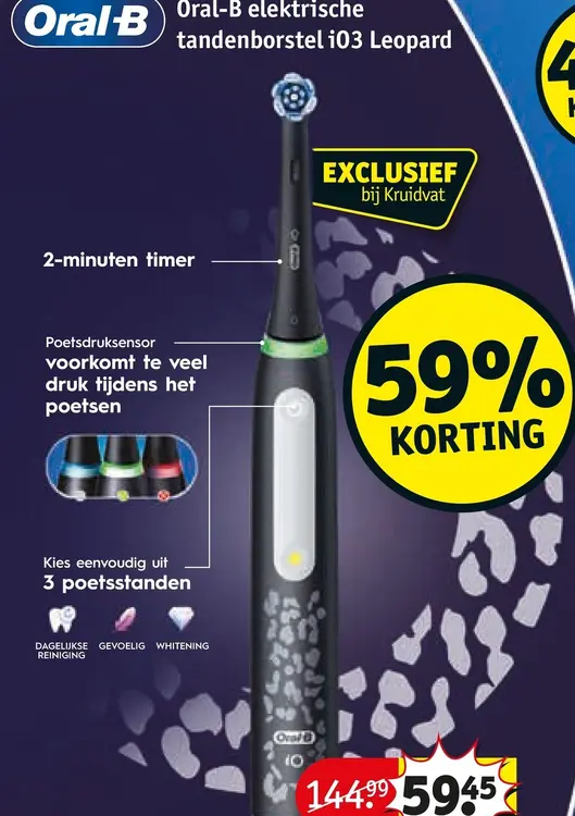 Aanbieding: Oral-B elektrische tandenborstel iO3 Leopard
