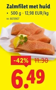 Aanbieding: Zalmfilet met huid