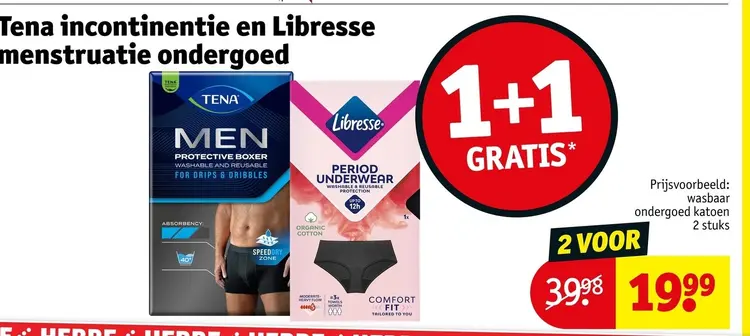 Aanbieding: Tena incontinentie en Libresse menstruatie ondergoed