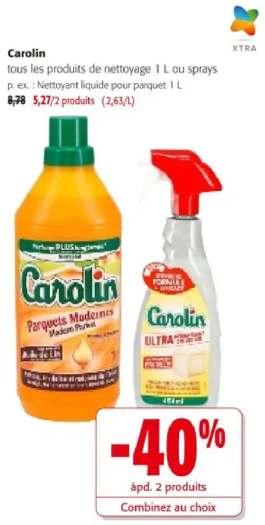 Offre: Carolin Tous les produits de nettoyage 1 L ou sprays