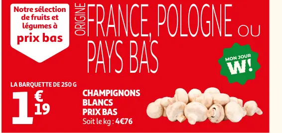 Offre: Champignons blancs