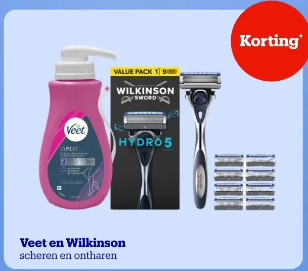 Aanbieding: Veet en Wilkinson scheren en ontharen