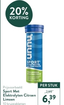 Aanbieding: Nuun Sport Met Elektrolyten Citroen Limoen - 10 bruistabletten