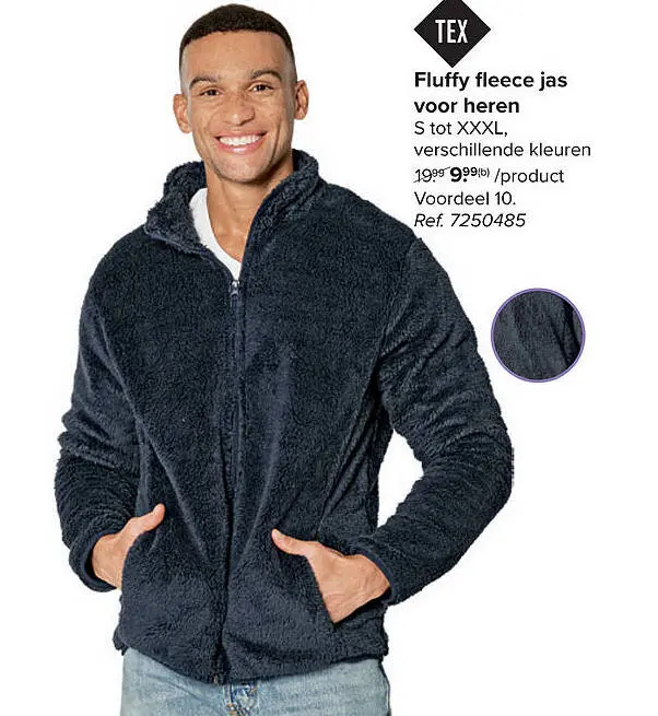 Aanbieding: Fluffy fleece jas voor heren