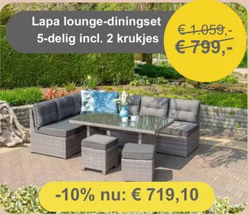 Aanbieding: Lapa lounge-diningset