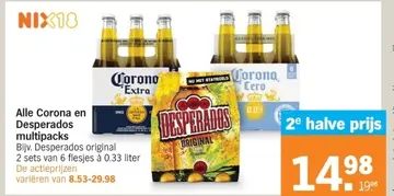 Aanbieding: Alle Corona en Desperados multipacks