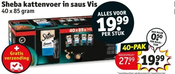 Aanbieding: kattenvoer in saus Vis