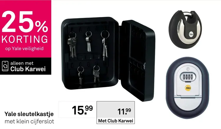 Aanbieding: Yale sleutelkastje met klein cijferslot