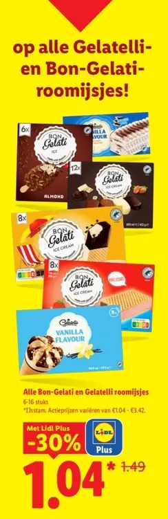 Aanbieding: Gelatelli en Bon-Gelati roomijsjes