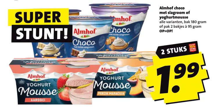Aanbieding: Almhof choco met slagroom of yoghurtmousse