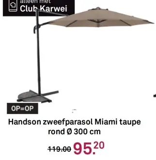 Aanbieding: Zweefparasol Miami taupe
