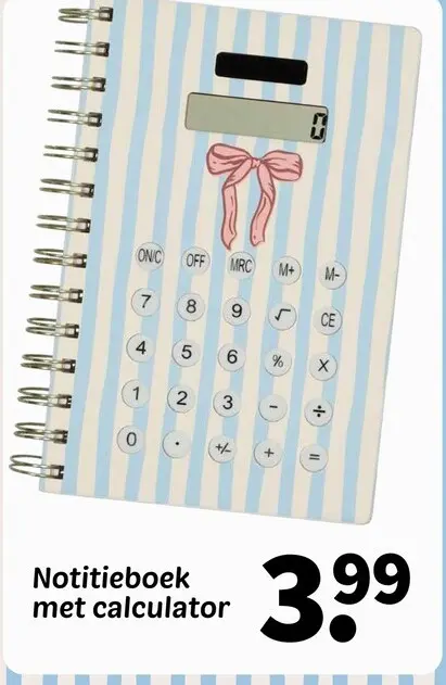 Promotie: Notitieboek met calculator
