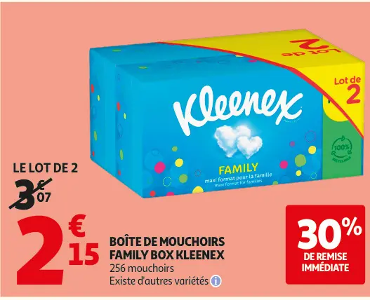 Offre: Boîte de mouchoirs family box