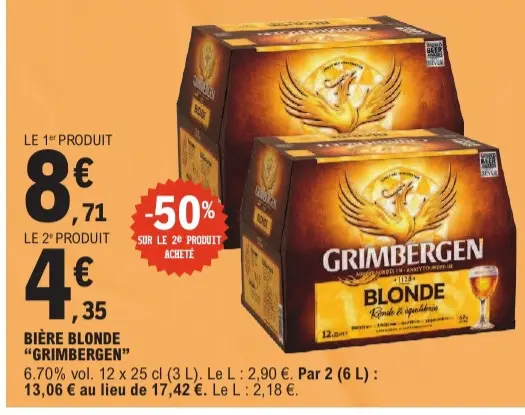Aanbieding: Bière blonde "GRIMBERGEN"