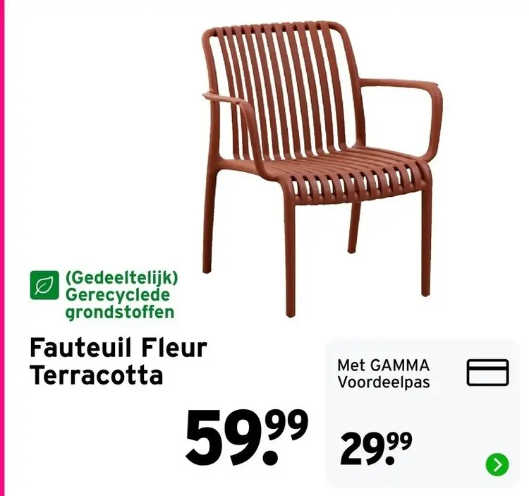 Aanbieding: Fautueil Fleur Terracotta