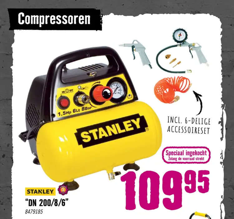 Aanbieding: Compressor DN200/8/6 (incl. 6-delige accessoireset)