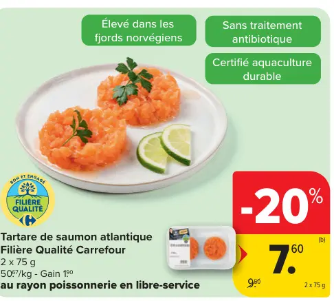 Offre: Tartare de saumon atlantique