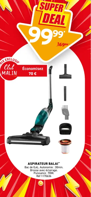 Offre: Aspirateur balai