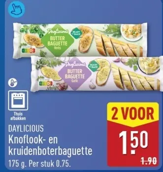 Aanbieding: Knoflook- en kruidenboterbaguette