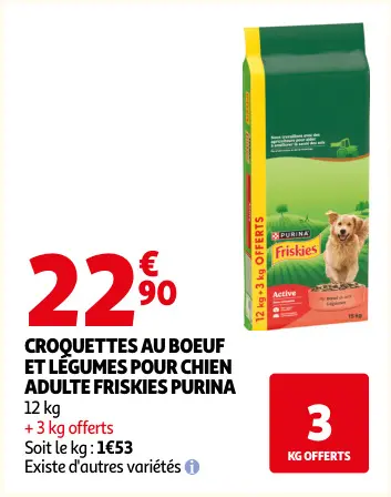 Offre: Croquettes au boeuf et légumes pour chien adu