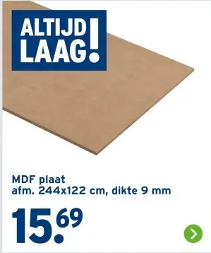 Aanbieding: MDF plaat