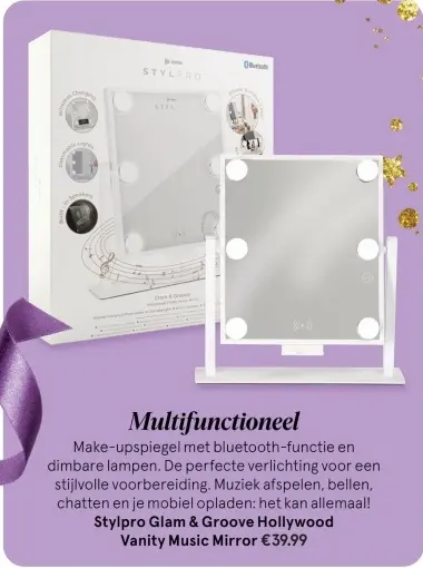 Aanbieding: Glam & Groove Hollywood Vanity Music Mirror