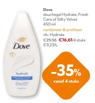 Aanbieding: Dove douchegel Hydrate, Fresh Care of Silky Velvet