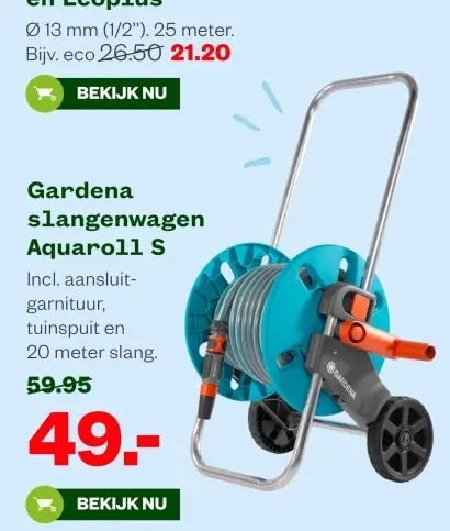 Aanbieding: Gardena slangenwagen Aquaroll S