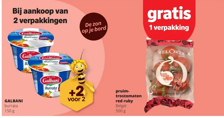 Promotie: Burrata + gratis Pruimtrostomaten red cherry