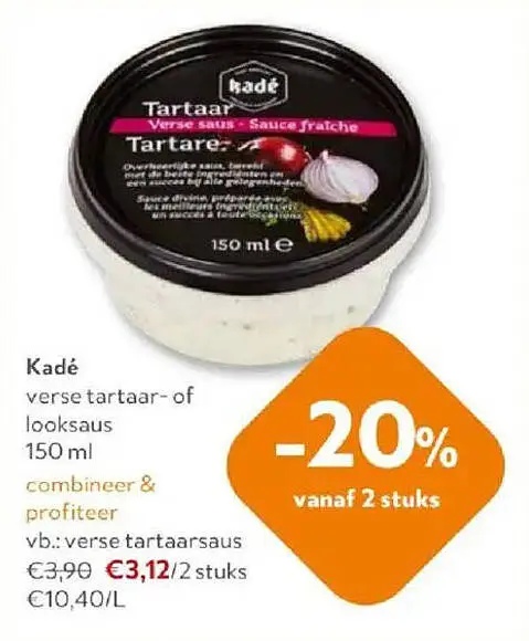 Promotie: verse tartaar- of looksaus