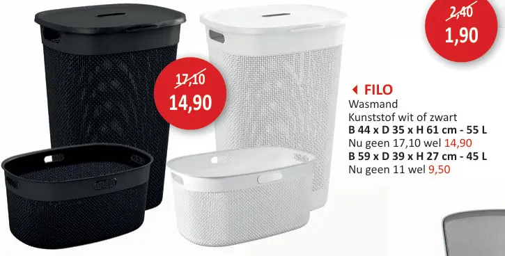 Promotie: FILO Wasmand