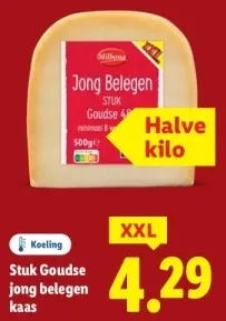 Aanbieding: Stuk Goudse jong belegen kaas