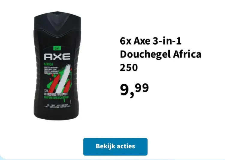 Promotie: Axe 3-in-1 Douchegel Africa