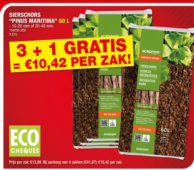 Promotie: Agrofino Premium Decor sierschors 10-20 mm 60l pinus maritima