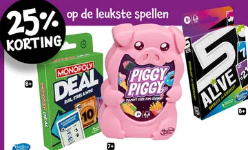 Aanbieding: Monopoly Deal, Piggy Piggy, 5 Alive