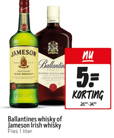 Aanbieding: Ballantines whisky of Jameson Irish whisky