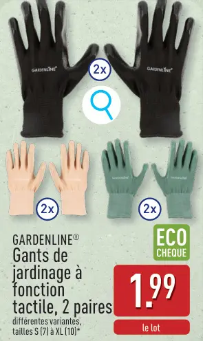 Offre: GARDENLINE® Gants de jardinage à fonction tactile