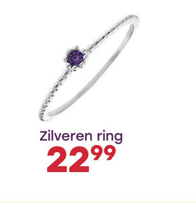 Aanbieding: Zilveren ring bol amethyst