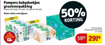 Aanbieding: Pampers babydoekjes grootverpakking