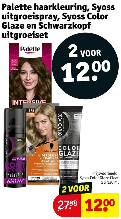 Aanbieding: Haarkleuring, Syoss Uitgroeispray, Syoss Color Glaze En Schwarzkopf Uitgroeiset