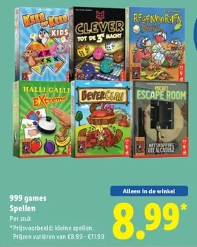Aanbieding: 999 games Spellen