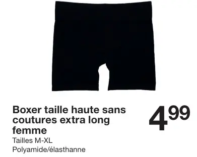 Offre: Boxer taille haute sans coutures extra long f