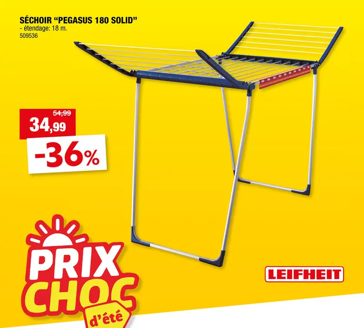 Offre: Leifheit Pegasus 180 Solid séchoir à  ailettes