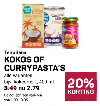 Aanbieding: Kokos of currypasta's