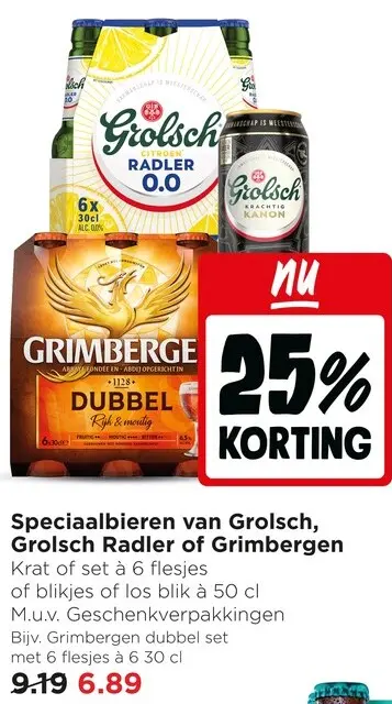 Aanbieding: Speciaalbieren van Grolsch, Grolsch Radler of Grimbergen