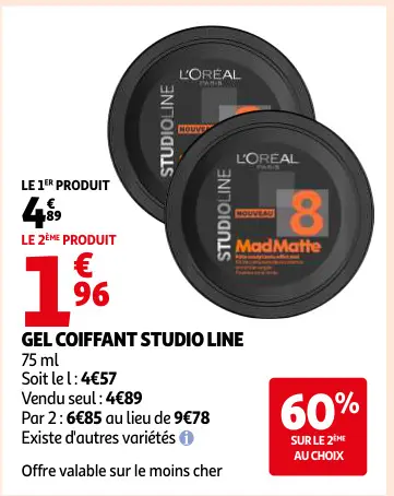 Promotie: Gel coiffant studio line