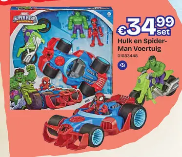 Aanbieding: Hulk en Spider Man Voertuig