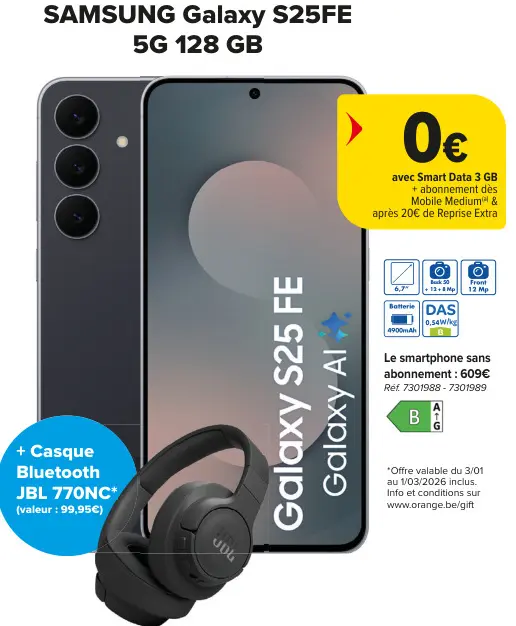 Offre: Galaxy S25FE 5G 128 GB