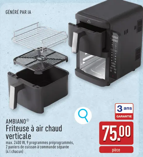 Offre: Friteuse à air chaud verticale