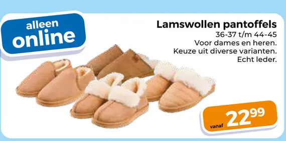 Aanbieding: Lamswollen pantoffels